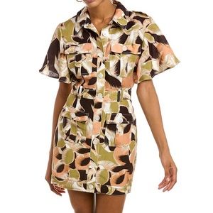 C/MEO COLLECTIVE missing you more Linen Blend mini dress NWOT - size S